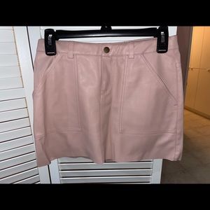 Zara Girls Pink Leather Skirt